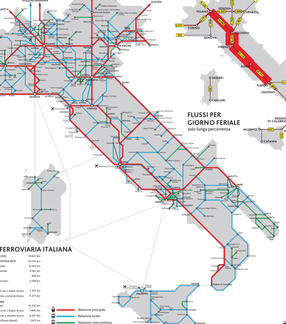 Italia Rail Map